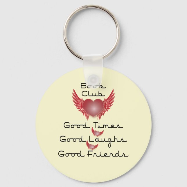 book club with heart design keychain (Front)