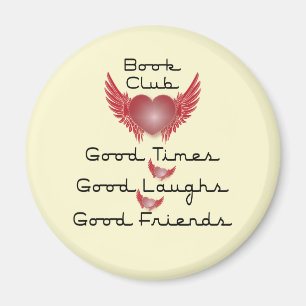 book club with heart design magnet