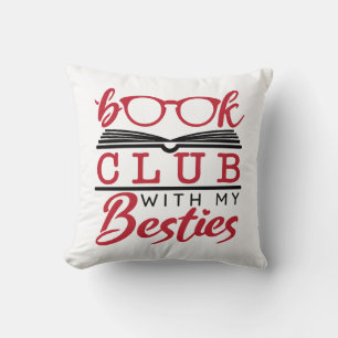 Book Club with My  Besties Throw Pillow