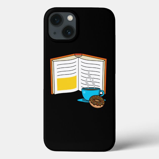 Book Coffee and Doughnut Cartoon Case-Mate iPhone Case (Back)