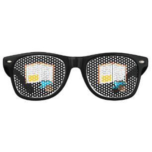 Book Coffee and Doughnut Cartoon Retro Sunglasses