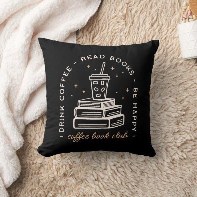 Book coffee reading quotes dark academia aesthetic throw pillow (Blanket)