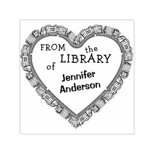 Book Collection From the Library of Custom Name Self-inking Stamp