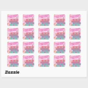 Book Coquette - I Love Books & Cats - Bookish  Square Sticker