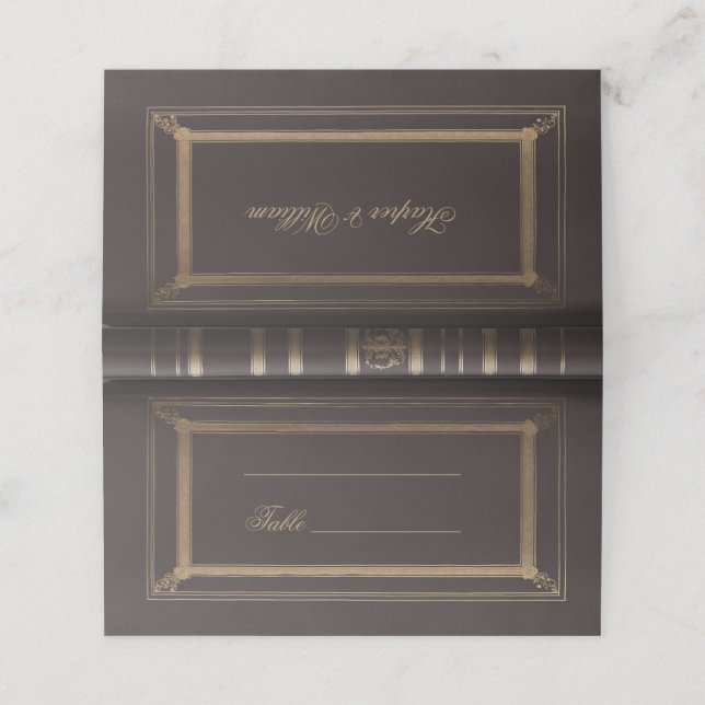 Book cover & Castle wedding Place Card (Outside Unfolded)