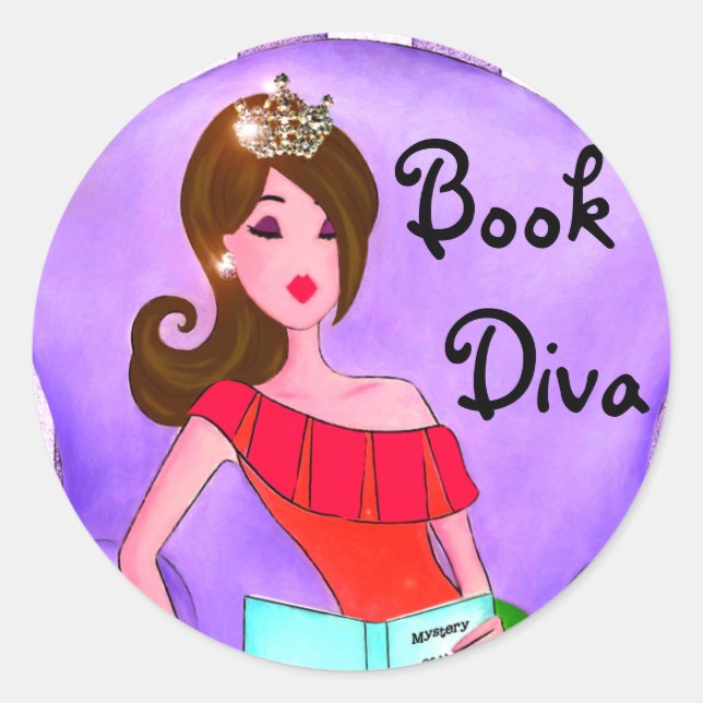 Book Diva stickers / Brunette Diva (Front)