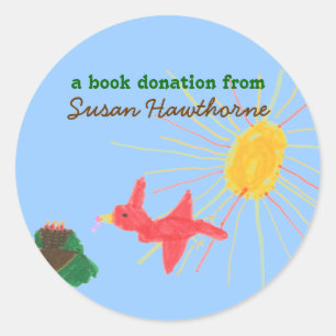 Book donation sticker - bird