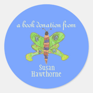 Book donation sticker - butterfly