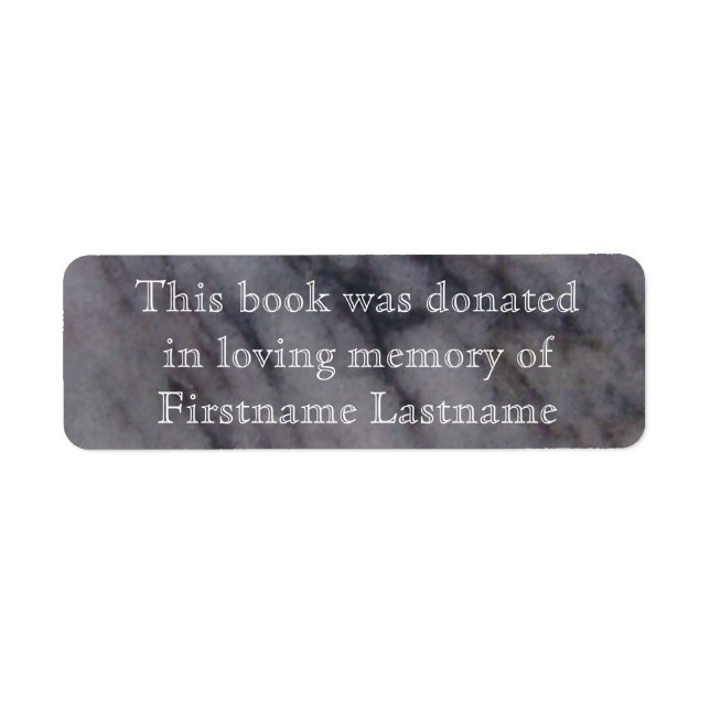 Book Donation  Sticker Marble (Front)