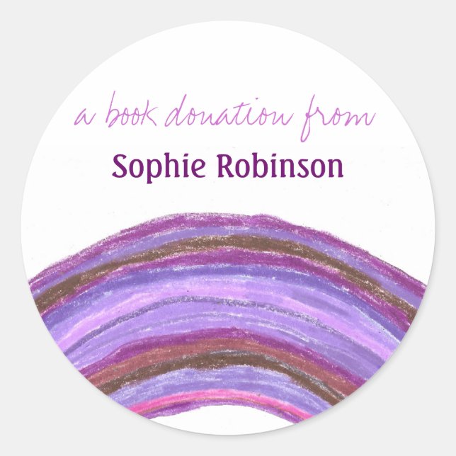 Book donation sticker -rainbow (Front)