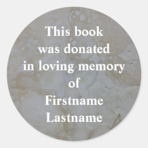 Book Donation  Sticker Stone
