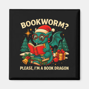 Book Dragon Christmas Reading Gift For Fantasy Lov Magnet