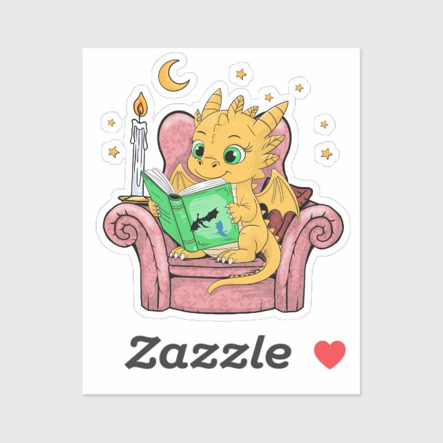 Book Dragon Fantasy Reader Book Lover (Sheet)
