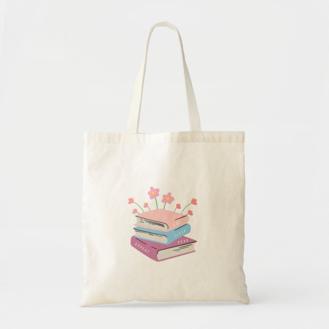 Book Eat Sleep Read Tote Bag (Front)