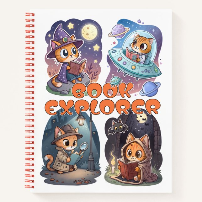 Book Explorer – Cute Cat Reading Adventure (Front)