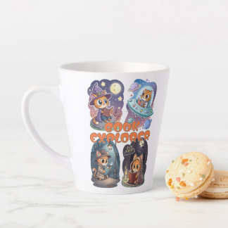 Book Explorer – Cute Cat Reading Adventure Latte Mug