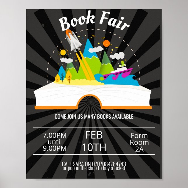 BOOK FAIR fundraiser flyer Poster (Front)