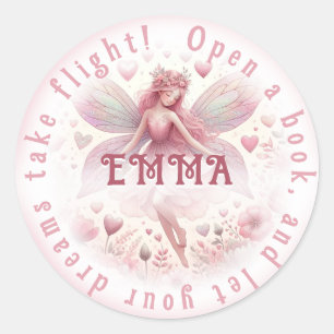 Book Fairy Classic Round Sticker