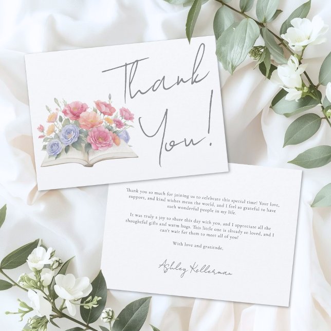 Book Floral Thank You Card (Book Floral Thank You)