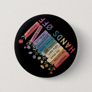 Book Flower Anti Trump Social Security Hands Off P 2 Inch Round Button