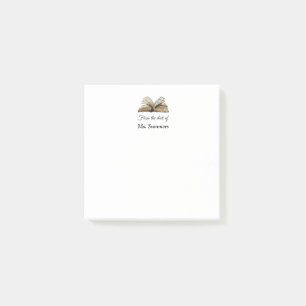 Book from the desk of teacher post-it notes