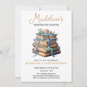 Book  Girl Birthday Invitation