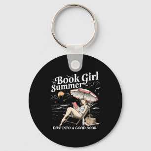 Book Girl Summer Keychain
