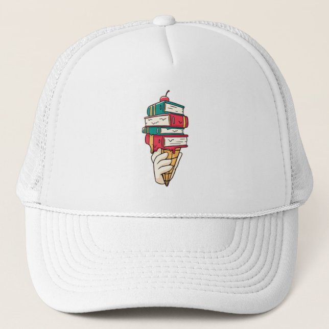Book Ice Cream Trucker Hat (Front)