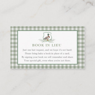 Book In Lieu Cards, Duck Book Card