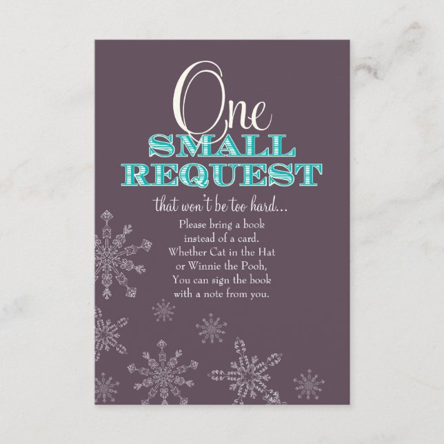 Book Instead of a Card Baby Shower Insert (Front)