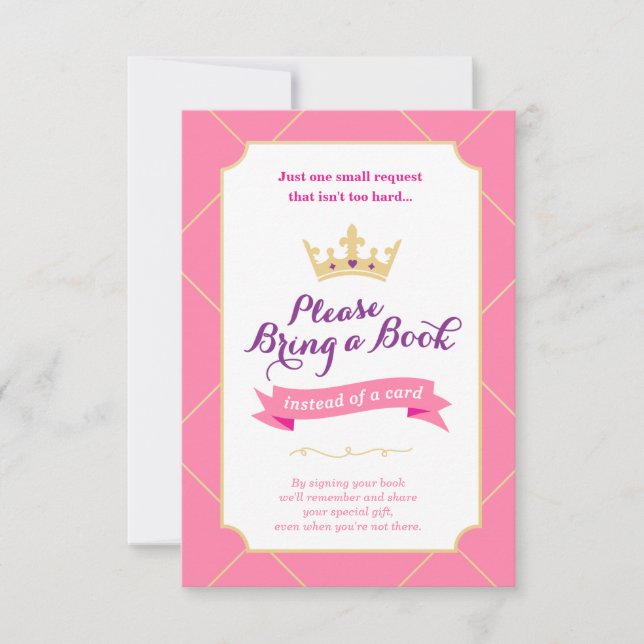 Book Instead of a Card | Princess Baby Shower Girl (Front)