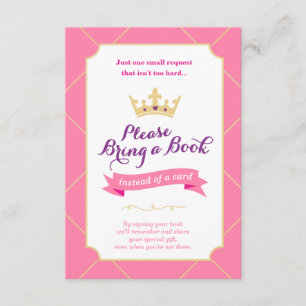 Book Instead of a Card   Princess Baby Shower Girl