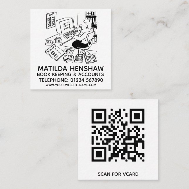 Book Keeping & Accounts Square Business Card (Front/Back)