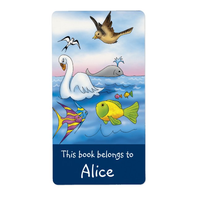 Book Labels with cute animals (Front)