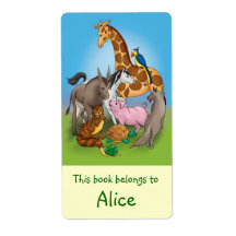 Book Labels with cute animals