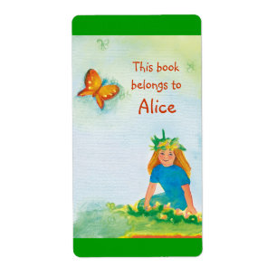 Book Labels with little girl