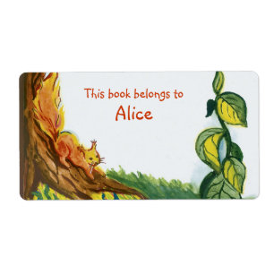 Book Labels with squirrel