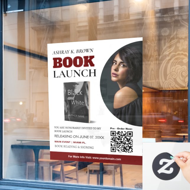 Book Launch Custom Window Cling (Cafe Window)