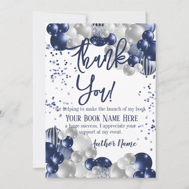 Book Launch Party Thank You Card (Front)
