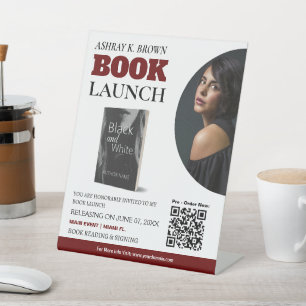 Book Launch Pedestal Custom Sign