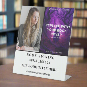 Book Launching Signing Photo Author Marketing Pedestal Sign
