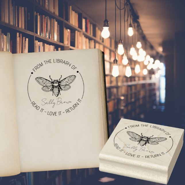 Book library bookplate book stamp Custom BEE (Creator Uploaded)