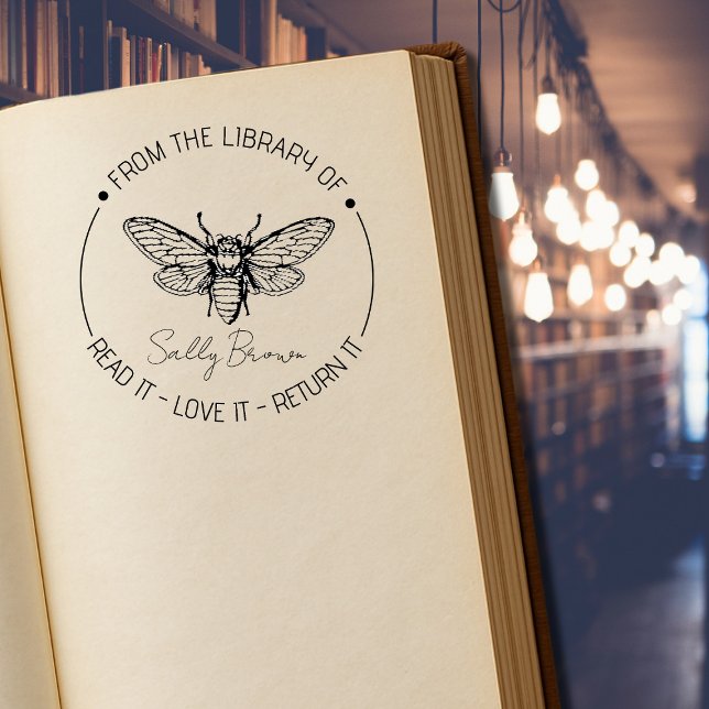 Book library bookplate book stamp Custom BEE (Creator Uploaded)