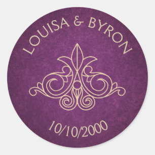 Book Library Geek Burgundy Literary Wedding Classic Round Sticker