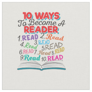 Book Lover 10 Ways to Become a Reader Fabric