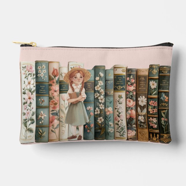 Book Lover | Anne of Green Gables | Floral Books Accessory Pouch (Front)