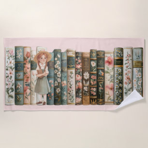 Book Lover   Anne of Green Gables   Floral Books Beach Towel