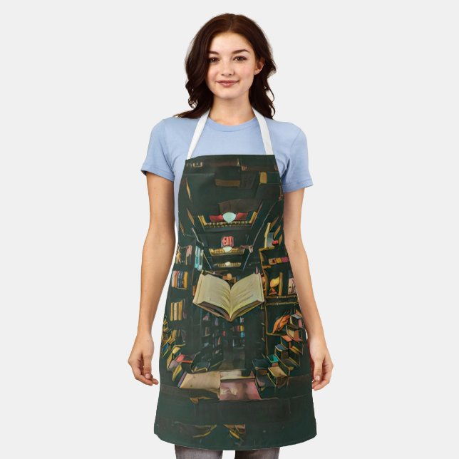 Book lover artwork apron (Worn)