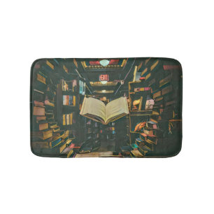 Book lover artwork bath mat