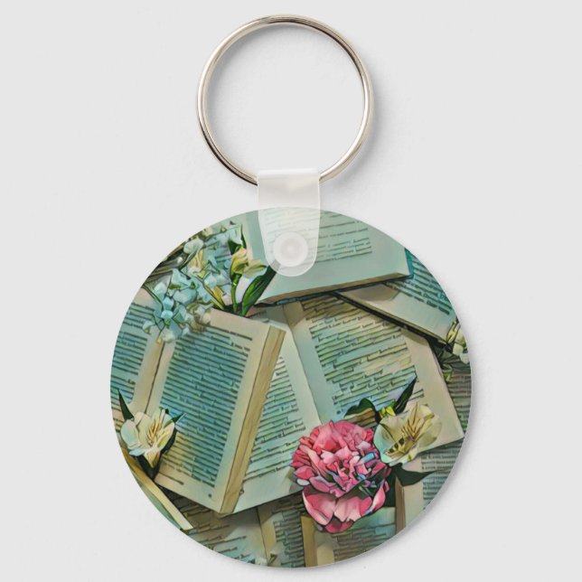 Book lover artwork keychain (Front)